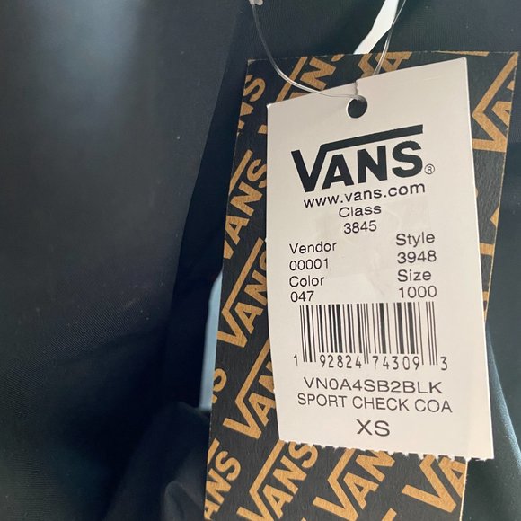 Vans Sport Check Reversible Jacket Black Casual Camo Women's Size XS VN0A4SB2BLK - Picture 4 of 12